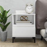 NNEVL Bedside Cabinet High Gloss White 40x35x50 cm