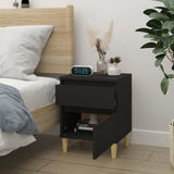 NNEVL Bedside Cabinet Black 40x35x50 cm