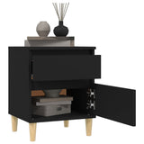 NNEVL Bedside Cabinet Black 40x35x50 cm