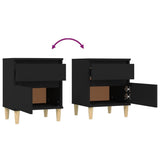 NNEVL Bedside Cabinet Black 40x35x50 cm