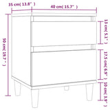NNEVL Bedside Cabinet Black 40x35x50 cm