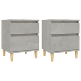 NNEVL Bedside Cabinets 2 pcs Concrete Grey 40x35x50 cm