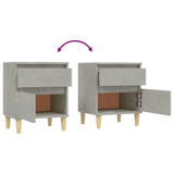 NNEVL Bedside Cabinets 2 pcs Concrete Grey 40x35x50 cm