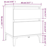 NNEVL Bedside Cabinet White 40x35x50 cm