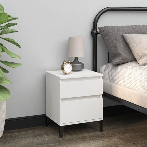 NNEVL Bedside Cabinet White 40x35x50 cm