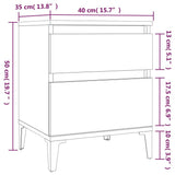 NNEVL Bedside Cabinet Grey Sonoma 40x35x50 cm
