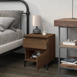 NNEVL Bedside Cabinet Brown Oak 40x35x50 cm