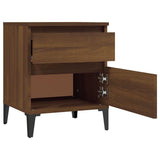 NNEVL Bedside Cabinet Brown Oak 40x35x50 cm