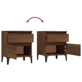 NNEVL Bedside Cabinet Brown Oak 40x35x50 cm