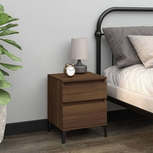 NNEVL Bedside Cabinet Brown Oak 40x35x50 cm