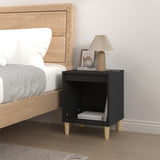 NNEVL Bedside Cabinet Black 40x35x50 cm Engineered Wood