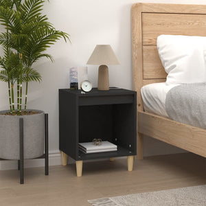 NNEVL Bedside Cabinet Black 40x35x50 cm Engineered Wood