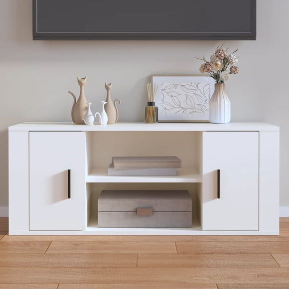 NNEVL TV Cabinet White 100x35x40 cm Engineered Wood