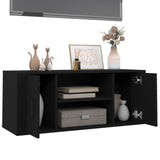 NNEVL TV Cabinet Black 100x35x40 cm Engineered Wood