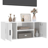NNEVL TV Cabinet High Gloss White 100x35x40 cm Engineered Wood