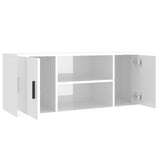 NNEVL TV Cabinet High Gloss White 100x35x40 cm Engineered Wood
