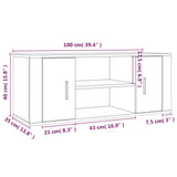 NNEVL TV Cabinet High Gloss White 100x35x40 cm Engineered Wood