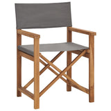 NNEVL Director's Chairs 2 pcs Solid Wood Teak Grey