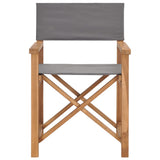 NNEVL Director's Chairs 2 pcs Solid Wood Teak Grey