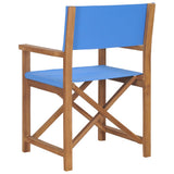 NNEVL Director's Chairs 2 pcs Solid Wood Teak Blue