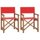 NNEVL Director's Chairs 2 pcs Solid Wood Teak Red