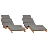 NNEVL Sun Loungers 2 pcs with Cushions Solid Wood Teak