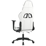 NNEVL Gaming Chair with Footrest White and Black Faux Leather