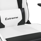 NNEVL Gaming Chair with Footrest White and Black Faux Leather