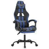 NNEVL Gaming Chair with Footrest Black and Blue Faux Leather