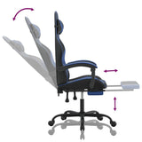 NNEVL Gaming Chair with Footrest Black and Blue Faux Leather
