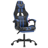 NNEVL Gaming Chair with Footrest Black and Blue Faux Leather