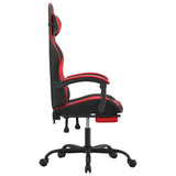 NNEVL Gaming Chair with Footrest Black and Red Faux Leather