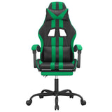 NNEVL Gaming Chair with Footrest Black and Green Faux Leather