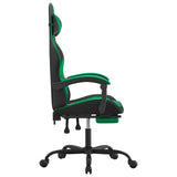 NNEVL Gaming Chair with Footrest Black and Green Faux Leather