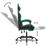 NNEVL Gaming Chair with Footrest Black and Green Faux Leather
