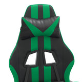 NNEVL Gaming Chair with Footrest Black and Green Faux Leather