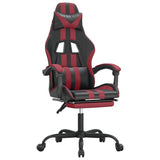NNEVL Gaming Chair with Footrest Black and Wine Red Faux Leather