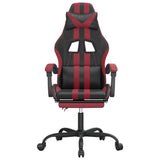 NNEVL Gaming Chair with Footrest Black and Wine Red Faux Leather