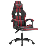 NNEVL Gaming Chair with Footrest Black and Wine Red Faux Leather