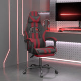 NNEVL Gaming Chair with Footrest Black and Wine Red Faux Leather