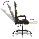 NNEVL Gaming Chair with Footrest Black and Gold Faux Leather
