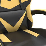 NNEVL Gaming Chair with Footrest Black and Gold Faux Leather