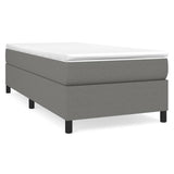 NNEVL Box Spring Bed Frame Dark Grey 107x203 cm King Single Fabric