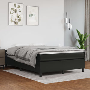 NNEVL Box Spring Bed Frame Black 152x203 cm Queen Faux Leather