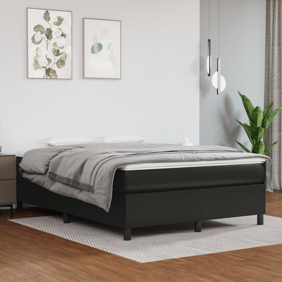 NNEVL Box Spring Bed Frame Black 152x203 cm Queen Faux Leather