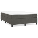 NNEVL Box Spring Bed Frame Dark Grey 137x190 cm Double Velvet