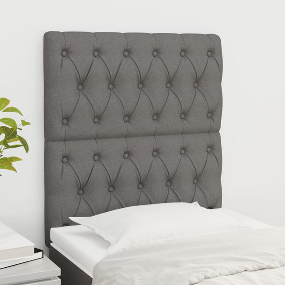 NNEVL Headboards 2 pcs Dark Grey 80x7x78/88 cm Fabric