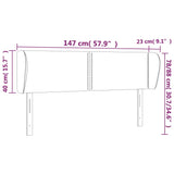 NNEVL Headboard with Ears Dark Grey 147x23x78/88 cm Fabric