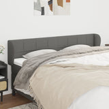 NNEVL Headboard with Ears Dark Grey 163x23x78/88 cm Fabric
