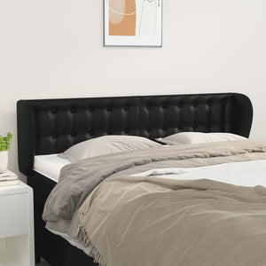 NNEVL Headboard with Ears Black 147x23x78/88 cm Faux Leather